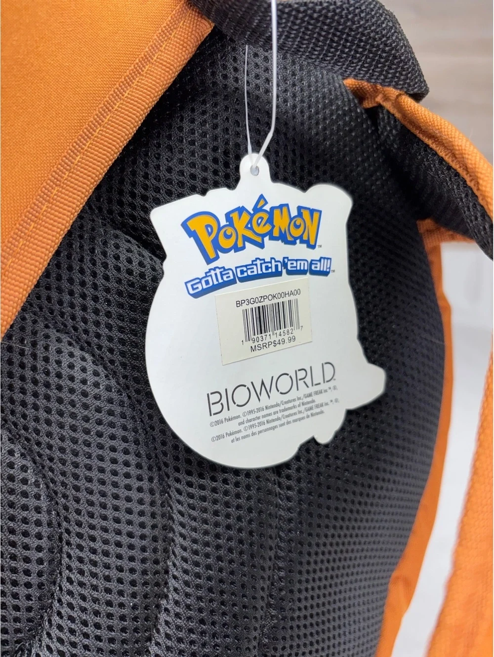 Bioworld Pokemon Eevee 3D Backpack Padded Straps New with Tags Pokeball Zipper